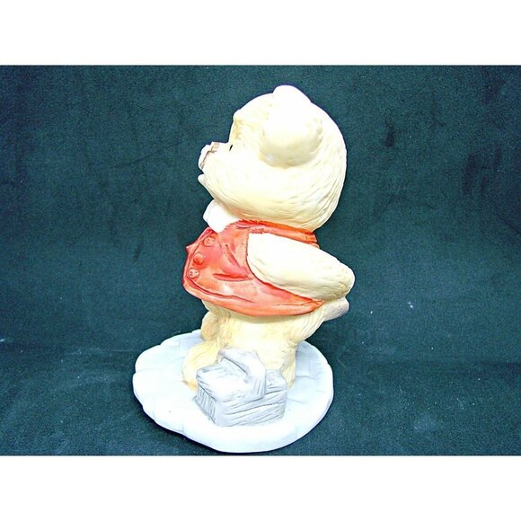 Vintage J. Vazquez Collection Bear With Hammer Porcelain Figurine Fine China 5" - Picture 4 of 12